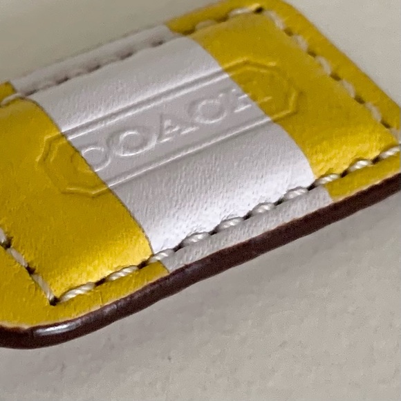 Coach candy stripe leather tag charm - Picture 3 of 13